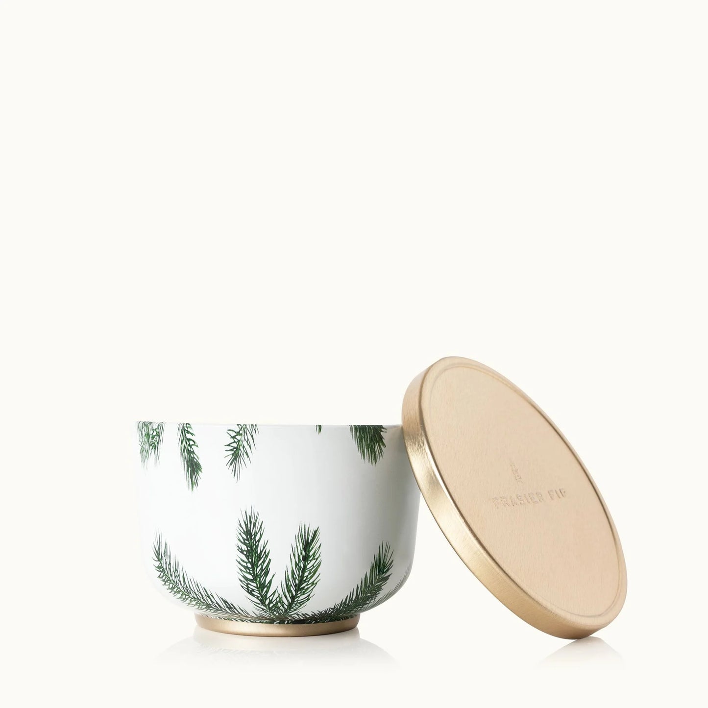 CANDLE LID WITH GOLD TIN FRASIER FIR