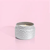 VOLCANO WHITE SIGNATURE PRINTED TRAVEL TIN CANDLE